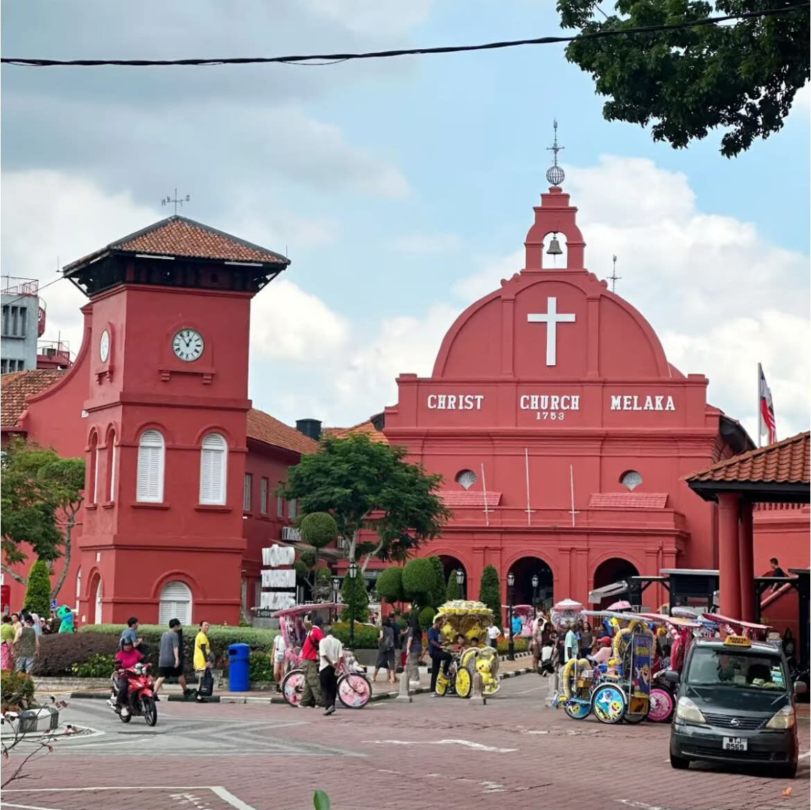 The historic Red Square (Stadthuys) in Melaka during a private day trip.