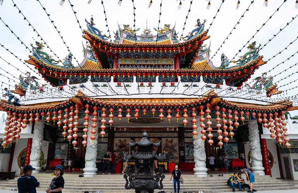 The ornate rooftops and lanterns of Thean Hou Temple, a serene stop on a private KL tour.