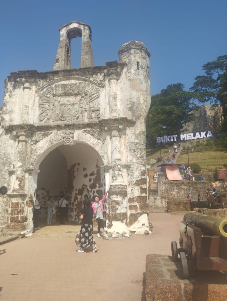 A Famosa gate and the approach to St Paul’s Hill in Malacca