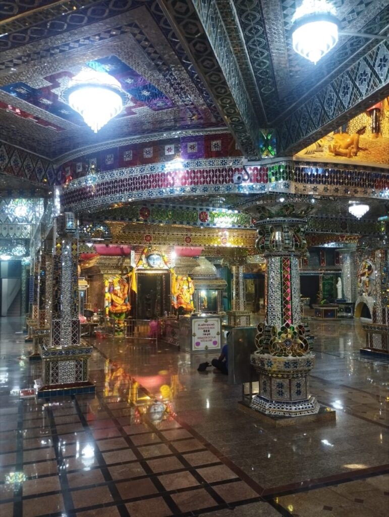 Interior of Arulmigu Sri Rajakaliamman Glass Temple in Johor Bahru